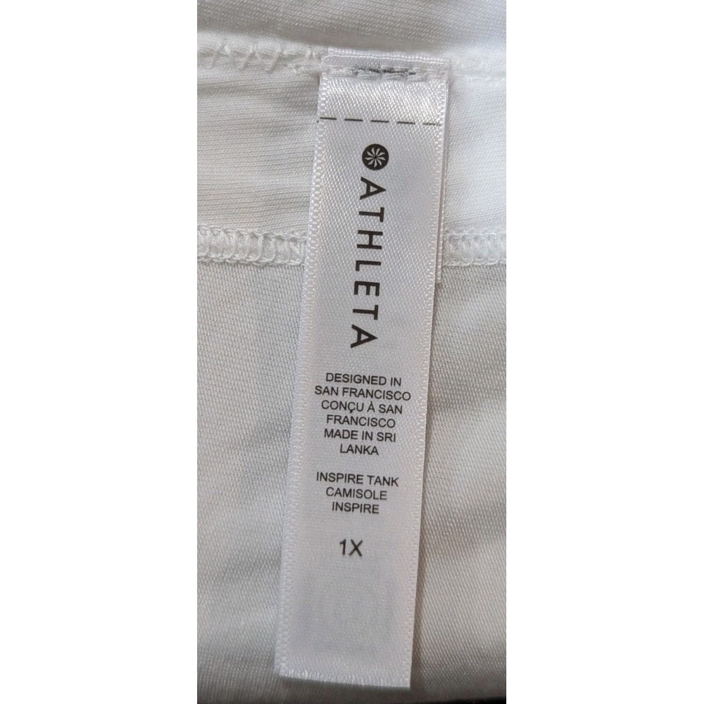 Athleta Inspire Tank Top Oversized Relaxed Fit Workout Shirt Ivory Size 1X - Picture 8 of 9